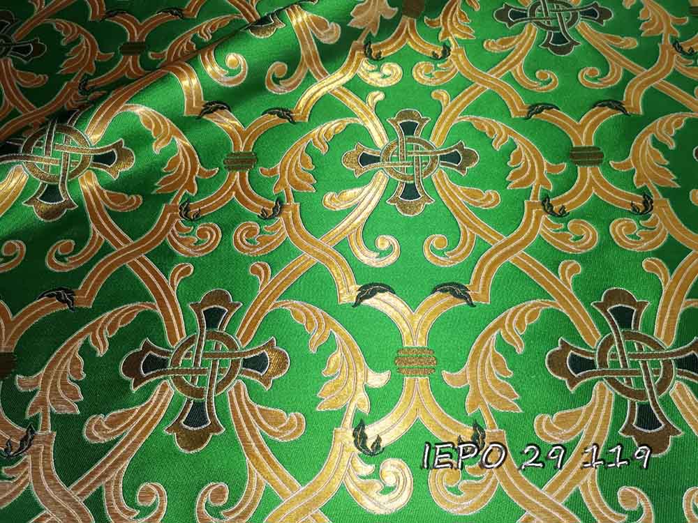 Clerical brocade with crosses, metallic brocade jacquard fabric