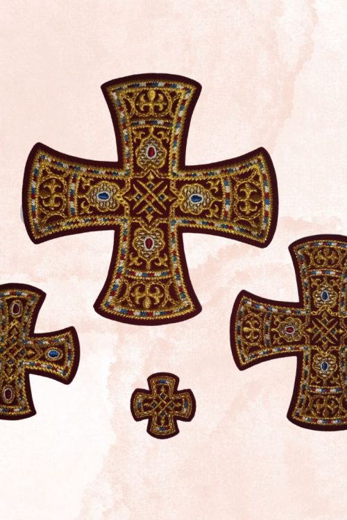 Set of embroidered crosses