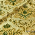 106=Beige base with Gold and Green pattern